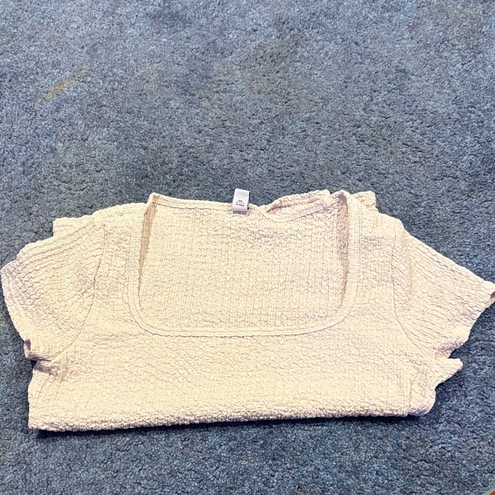 Old Navy Textured Cream Blouse